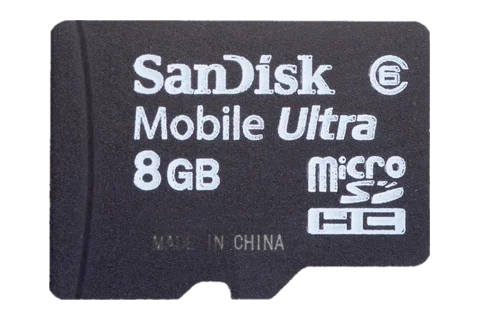 An 8 GB microSD card